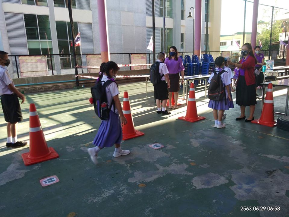 การปฐมนิเทศนักเรียนระดับชั้นปฐมวัยและประถมศึกษา เมื่อวันที่ 29 มิถุนายน 2563